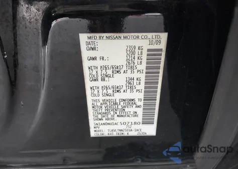 2010 Nissan Xterra Se из США, поврежденный, VIN 5N1AN0NU1AC507180